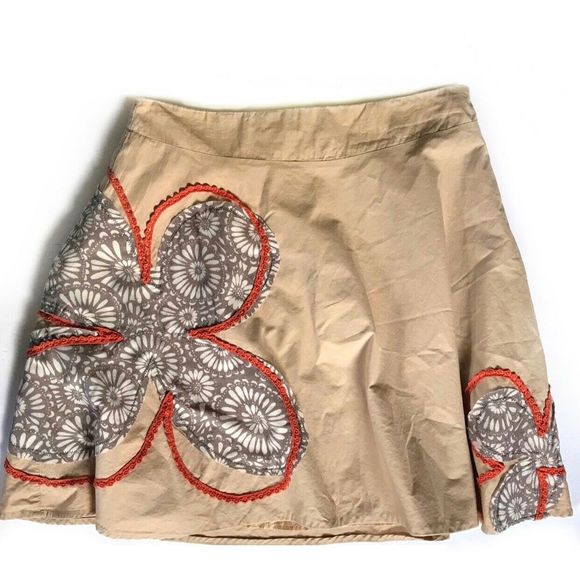 Anthropologie Dresses & Skirts - Anthropologie Ryu Skirt Boho Embroidered Floral Lg